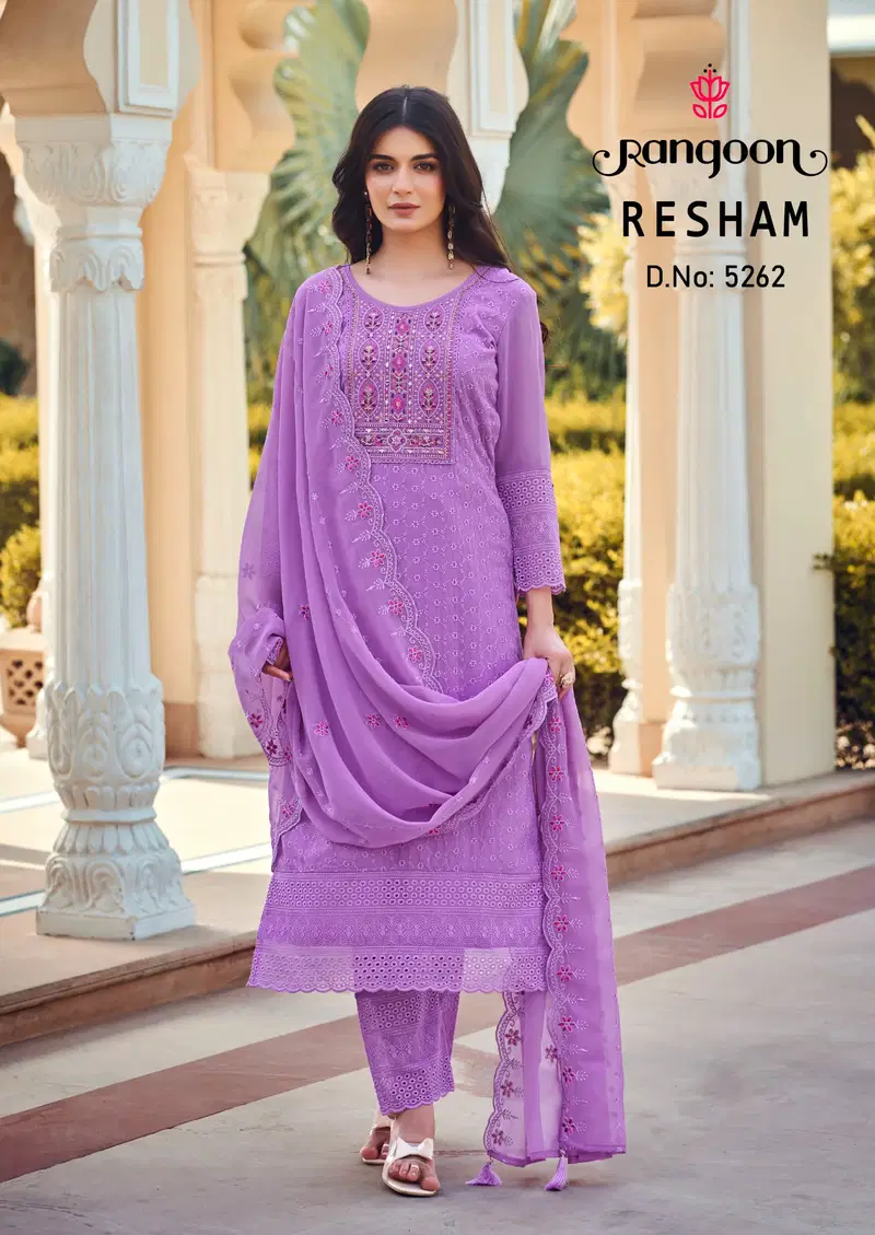 Resham By Rangoon Georgette Kurti Bottom With Dupatta Wholesale Shop In Surat
